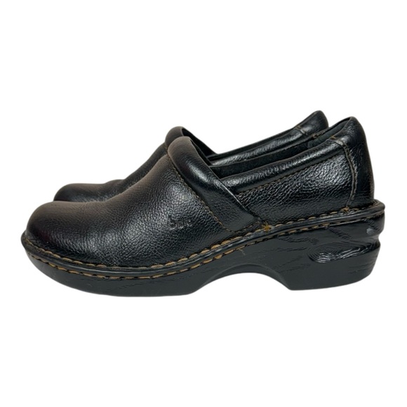 Born Concepts b.o.c. Black Leather Slip On Clogs Size 8M - Picture 1 of 13